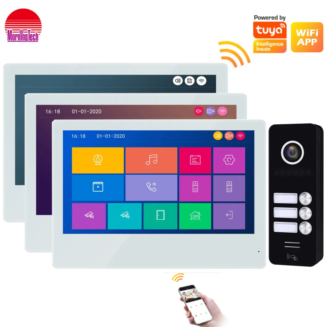 Android Ios Remote 7&quot; Color Display Wireless Video Door Phone Building Apartment Video Intercom Kit Doorbell Entry Access System