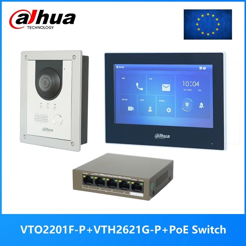 Dahua WiFi IP Indoor Monitor 7inch Video Intercom Doorbell Wireless Screen Door Station Camera Security System Poe Vth2621gw-Wp